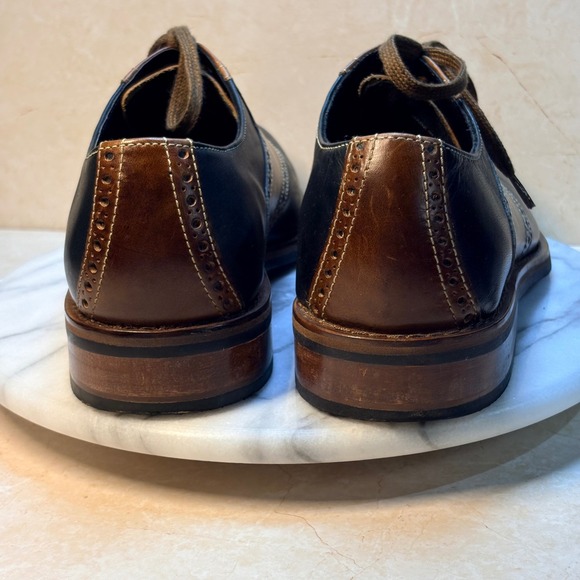 Cole Haan Mens Saddle Shoes Brown Black Leather Lace Up Oxfords Brogues Size 8 M main image 10